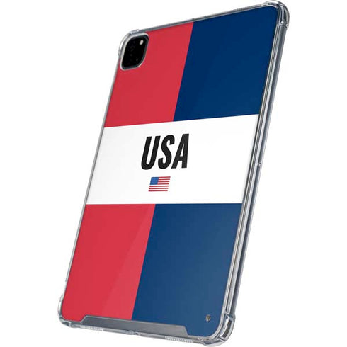 American Flag Color Block iPad Pro 12.9in (2020) Clear Case